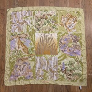 Salvatore Ferragamo Jungle Animal Print Silk Scarf